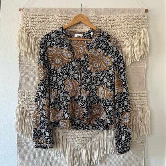 A.L.C. Lox Printed Silk Blouse - Picture 1 of 6